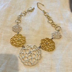 Mixed metal flower necklace
